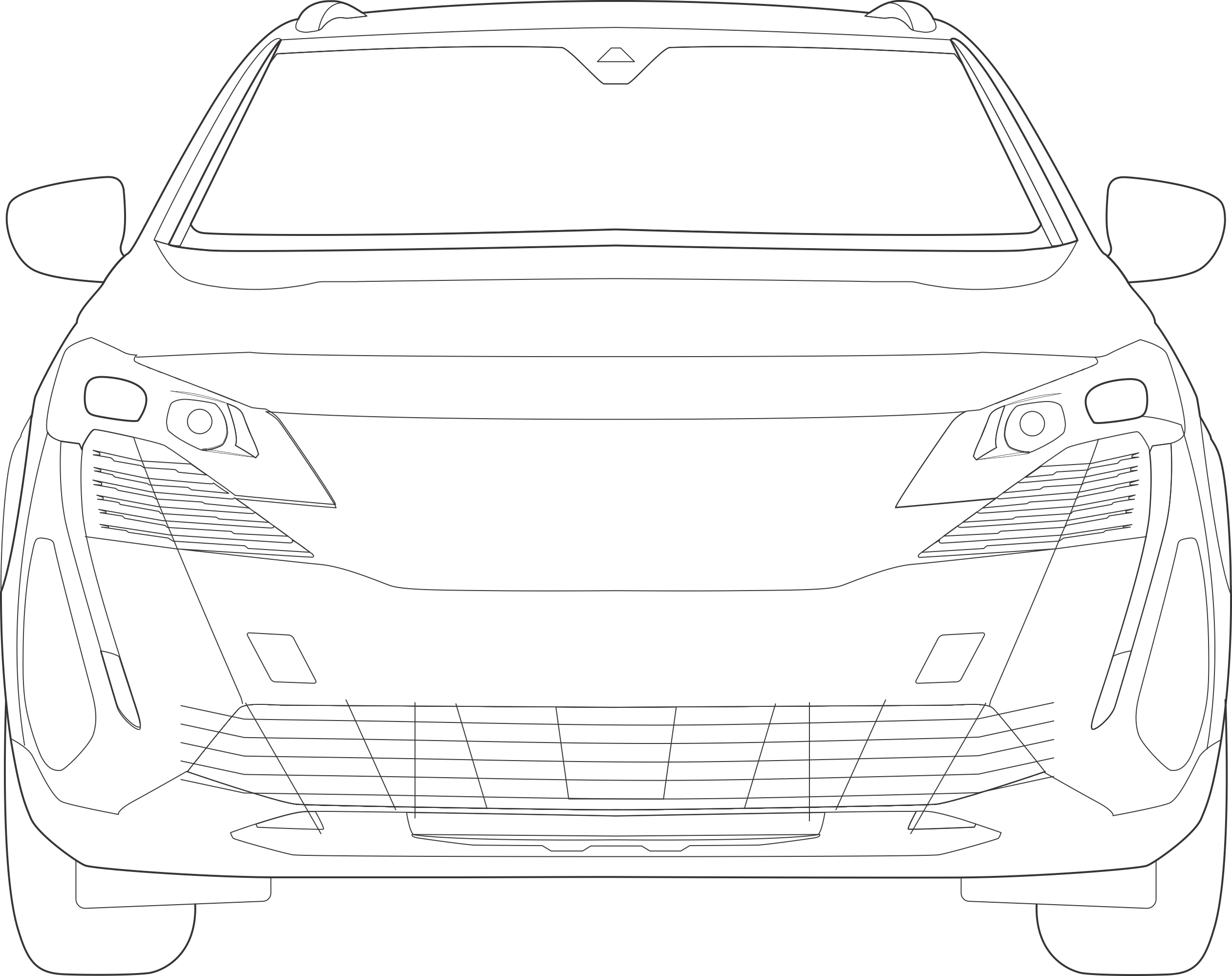 Peugeot 2021 Front View Editable Svg Line Art Free Vectors